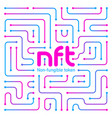 nft non fungible token logo header banner vector image vector image