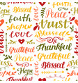 seamless christian pattern with hand lettering vector image