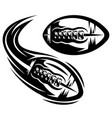 set two templates for american football flying vector image vector image