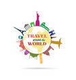 travel around the world sign with history building vector image