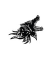 wolf face icon silhouette vector image