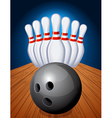 bowling pins and ball vector image vector image