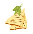 grilled sandwich stuffed tortilla slices vector image vector image