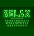 neon light 3d alphabet retro-futuristic origainal vector image