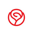 red rose flower logo design vector image