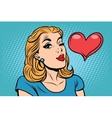 emoji retro heart love romance girl emoticons vector image