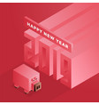 happy new year 2019 isometric text design vector image vector image