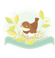 easter background bird in nest vector image vector image