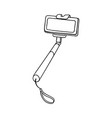 sketch selfie stick monopod with smartphone vector image