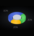3d donut chart infographic concept with three vector image vector image