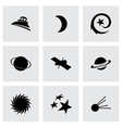 black space icons set vector image