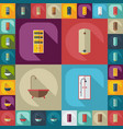 flat concept set modern design with shadow vector image vector image