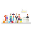 flight registration queue flat vector image vector image