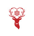 head of deer with antlers love vector image vector image