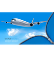 travel background with airplane and white clouds vector image vector image