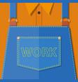 blue jeans apron with outsets and pocket vector image