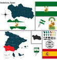 map of andalusia vector image vector image