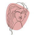 portrait woman minimalist line art drawing vector image vector image