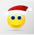 santa emoticon emoji smiley vector image vector image