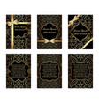 set of gold greeting cards vector image