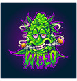 wacky weed funny bud monster vector image vector image