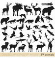 set of animal silhouettes for design vector image
