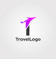 travel agent logo design with initials i letter vector image vector image