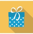 gift box flat icon with long shadow vector image