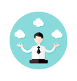 relaxing business man circle flat icon vector image