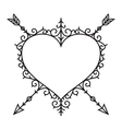 graphic vintage heart and arrow vector image