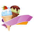 ice cream logo cartoon sweet dessert shop emblem vector image