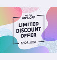 weekend limited discount offer typography banner vector image