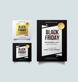 black friday social media and a4 flyer template vector image vector image