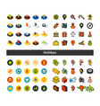 set of icons in different style - isometric flat vector image