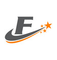 star swoosh letter f vector image