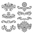 design ornamental elements set floral tattoo vector image
