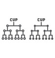 soccer tournament line and glyph icon league vector image