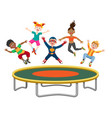 energetic kids jumping on trampoline vector image