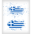 grunge greek ink splattered flag vector image vector image