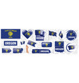 set flags american state vector image vector image