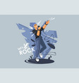 a young guy sings on stage rock star rock vector image