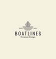 boat wood with sea water lines hipster logo vector image