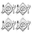 restaurant icons set vector image vector image