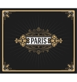 art-deco badge with floral frame vector image