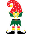 christmas elf red hat isolated vector image