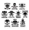 pirate or jolly roger icons set vector image vector image