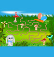 a board game with rabbit easter maze vector image vector image