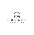creative hamburger line art logo design vector image
