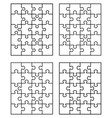 four different white puzzles vector image