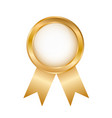 golden round award badge on white stock vector image